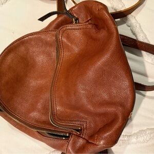 Fossil Brown Leather Backpack